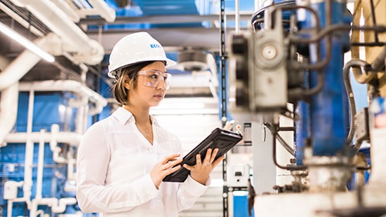 Ecolab technician in a power plant
