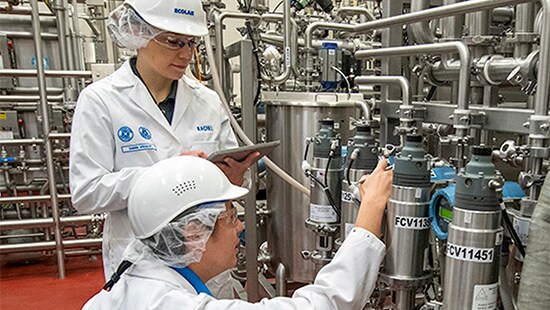 Ecolab technician looking at a membrane