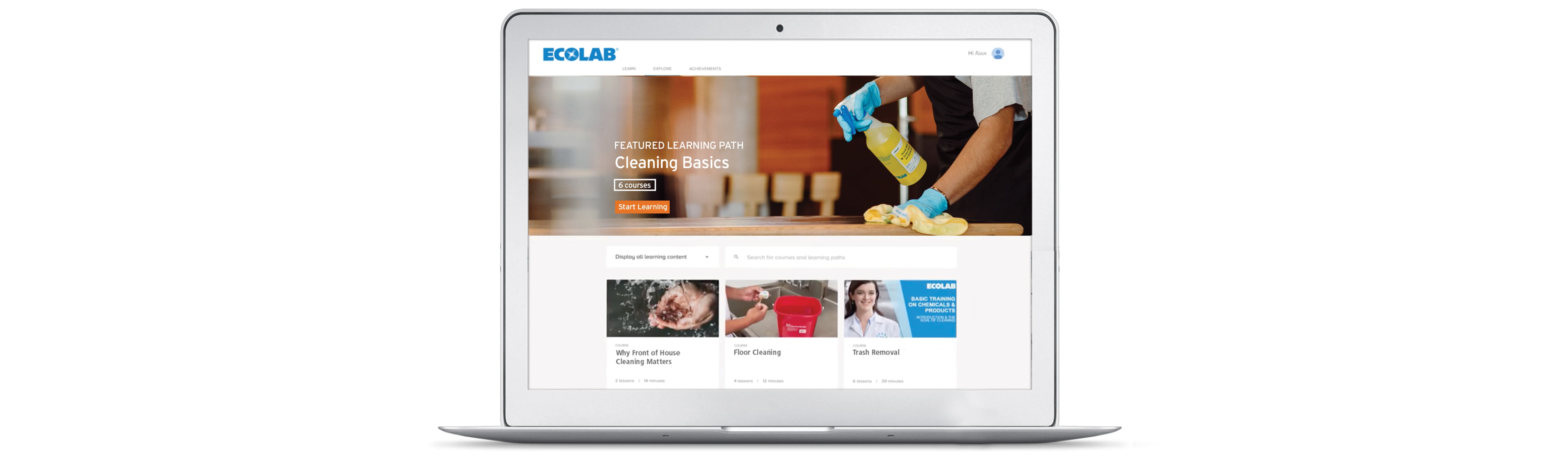 Laptop and iPhone displaying Ecolab On-Demand Digital Training