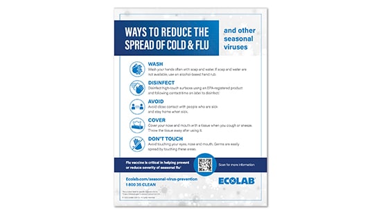 Ways to reduce the spread of cold and flu and other seasonal viruses