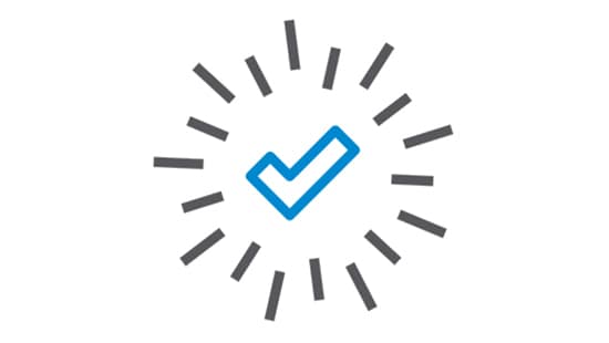 Icon with a checkmark in the center