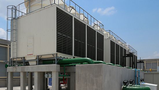 Large cooling tower system.